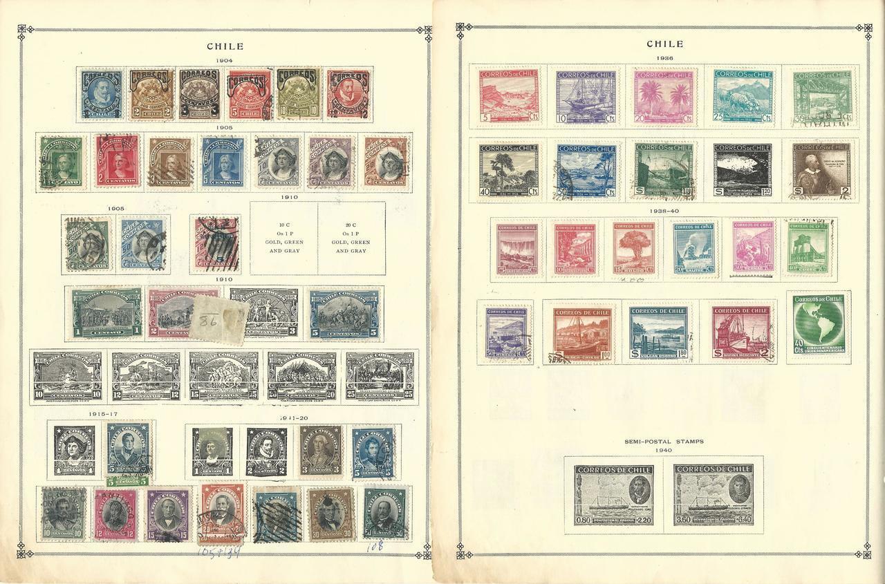 Chile Collection 1853-1940 on 7 Scott International Pages