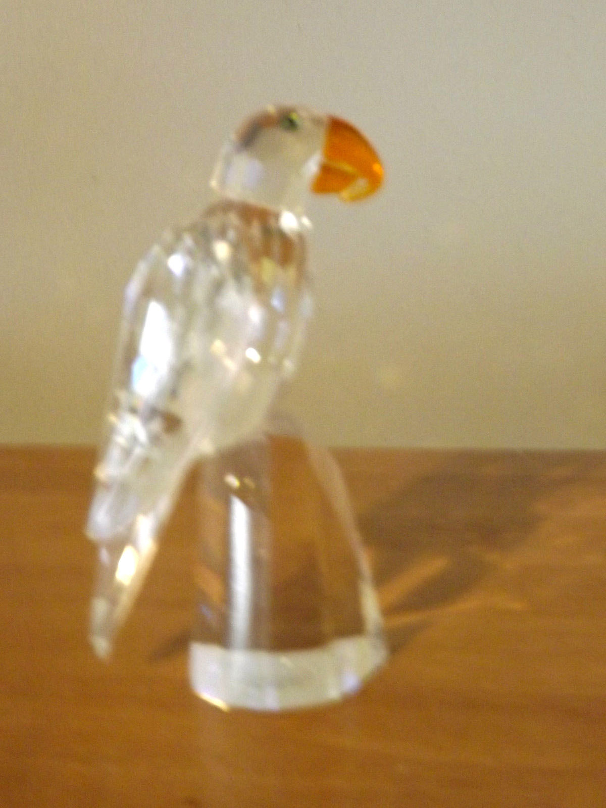 LARGE SHANNON DESIGNS OF IRELAND HANDMADE CRYSTAL PARROT BIRD FIGURINE 6 1/2"