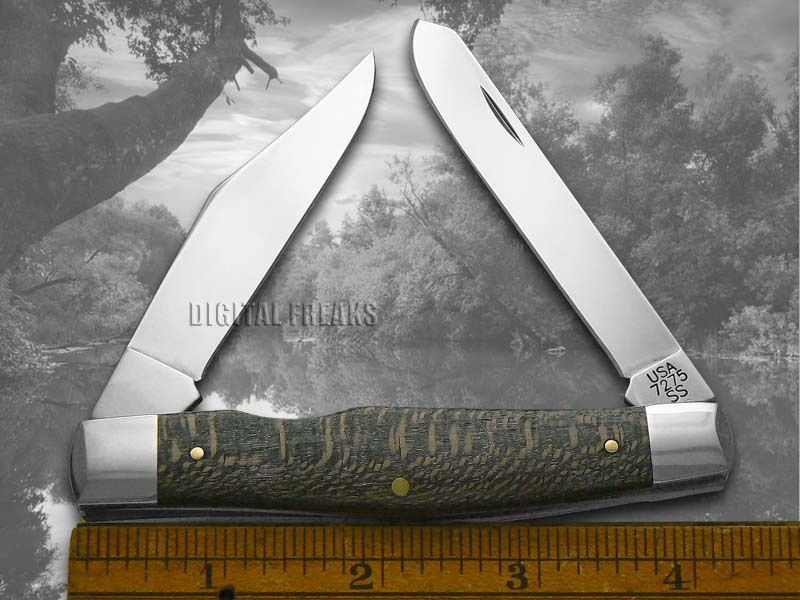 CASE XX Smooth Gray Sycamore Wood Moose Stainless Pocket Knives Knife