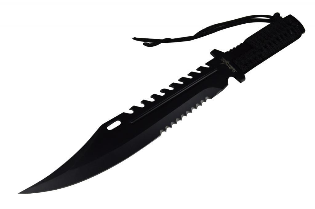 13" TACTICAL SURVIVAL Rambo Full Tang FIXED BLADE KNIFE Hunting w/ SHEATH