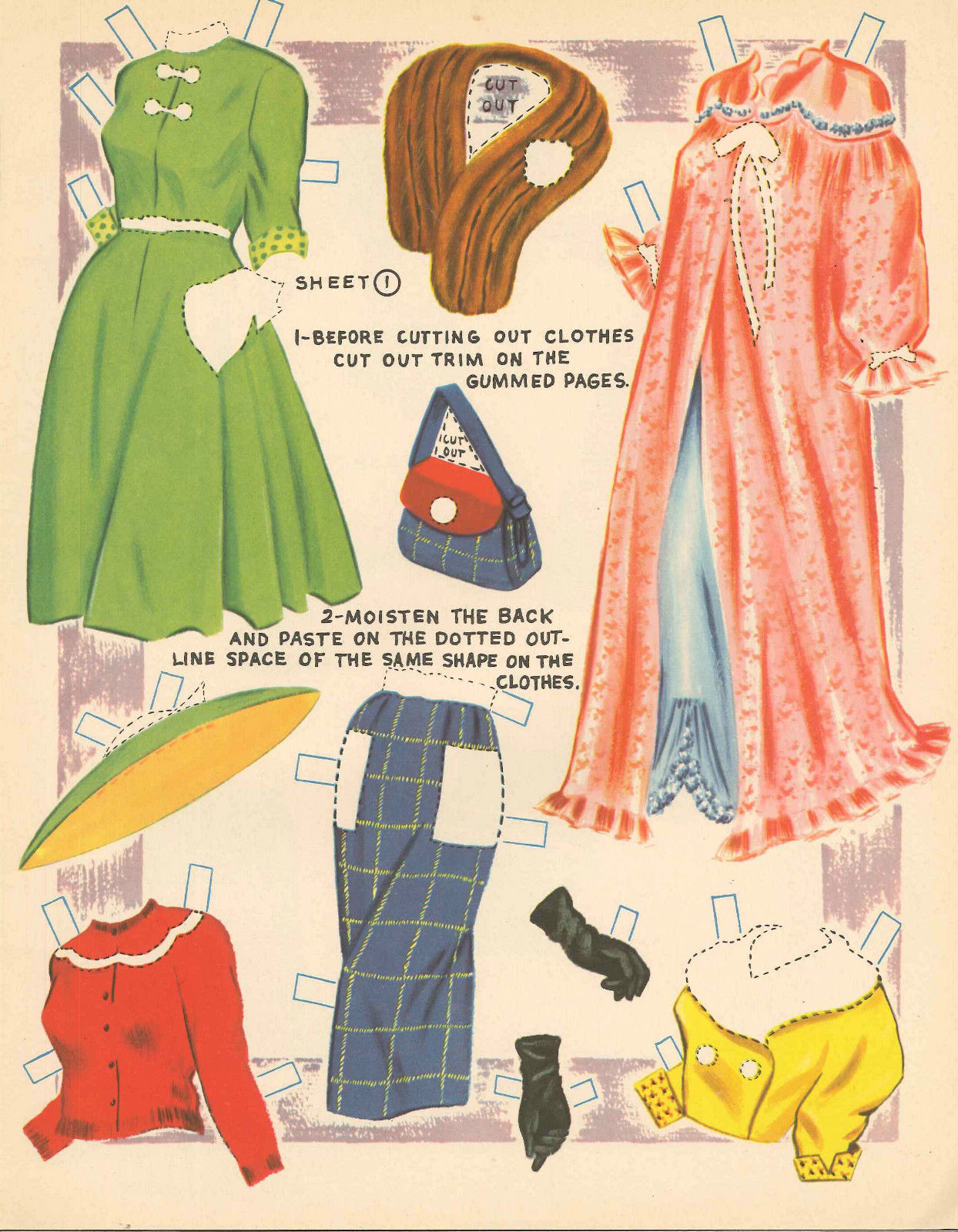 VINTAGE UNCUT 1950S KAY KIM TRIM CLOTHES PAPER DOLL ORG SZ HD~LASER REPRODUCTION