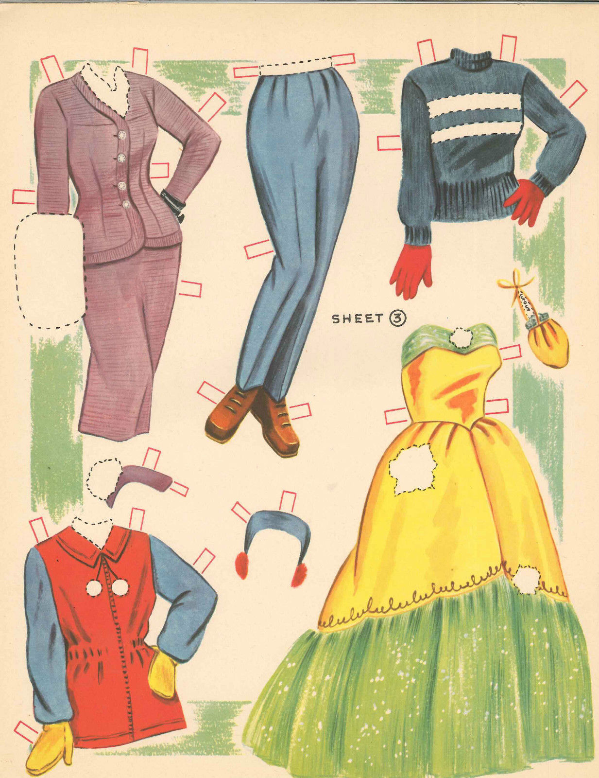 VINTAGE UNCUT 1950S KAY KIM TRIM CLOTHES PAPER DOLL ORG SZ HD~LASER REPRODUCTION