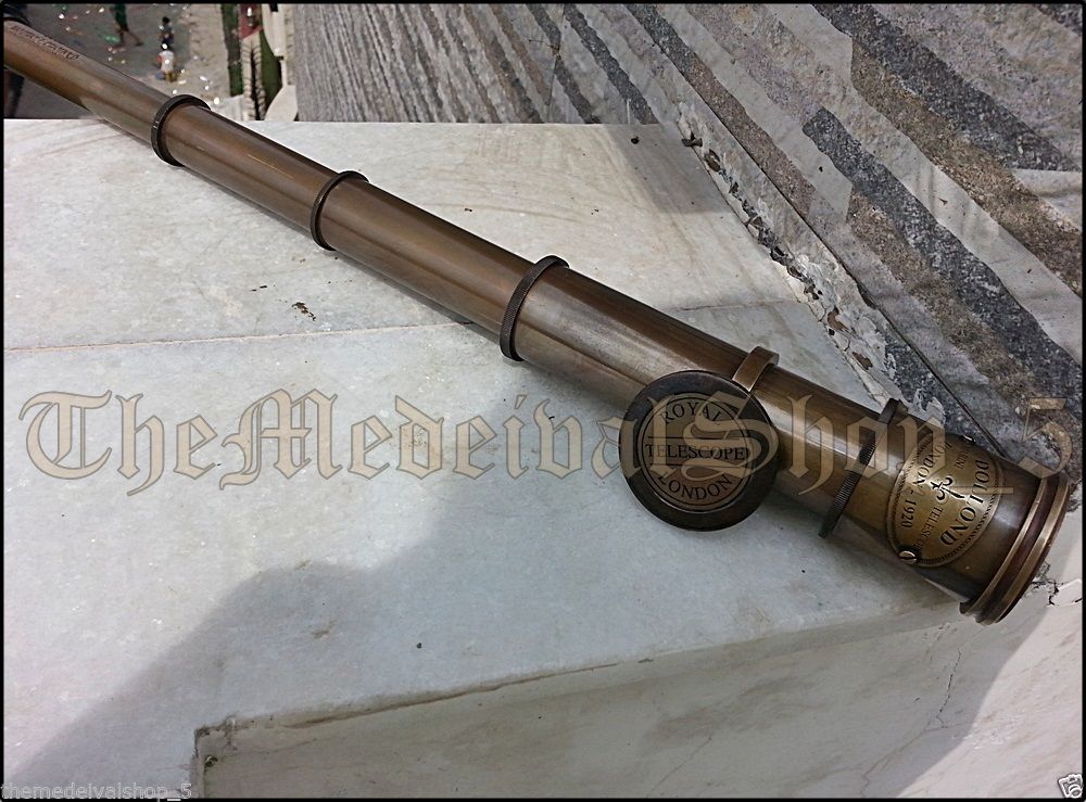 NAUTICAL MARITIME TELESCOPE MARINE ANTIQUE BRASS PIRATE SPYGLASS VINTAGE SCOPE