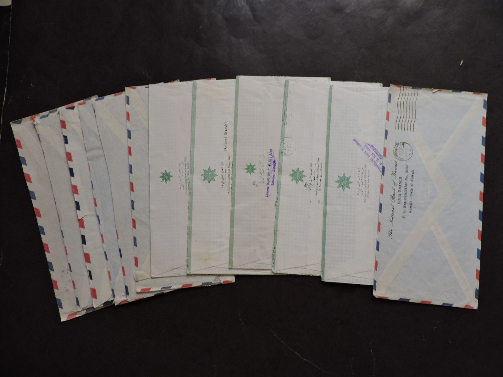 BIG LOT x28 KUWAIT 1980s COMMERCIAL AIR COVERS to US ! STAMPS COLLECTION L@@K !!