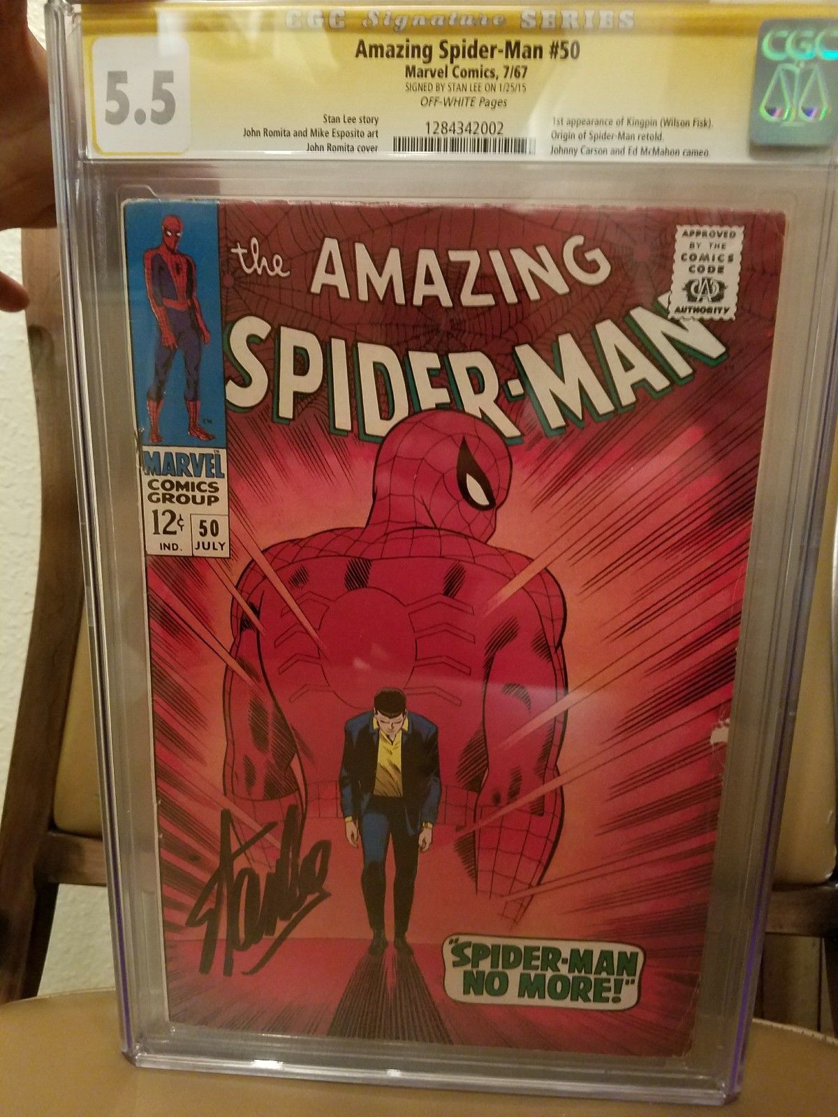 The Amazing Spider-Man #50 (Jul 1967, Marvel) CGC 5.5 SS Stan Lee