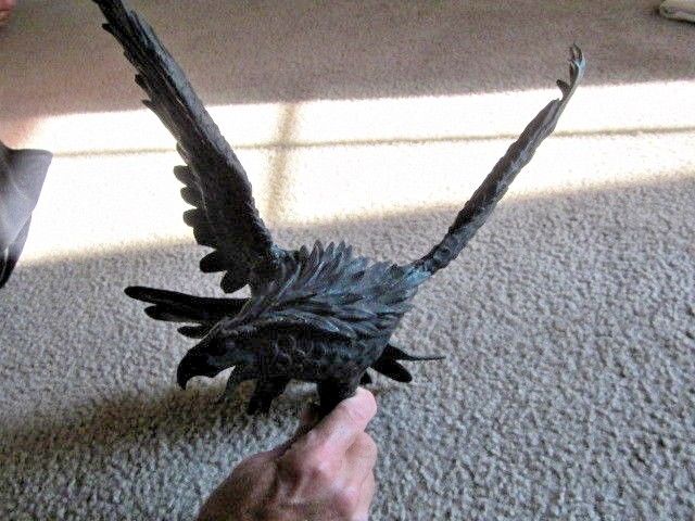 Antique copper bronze 12" eagle Japan 19th Century