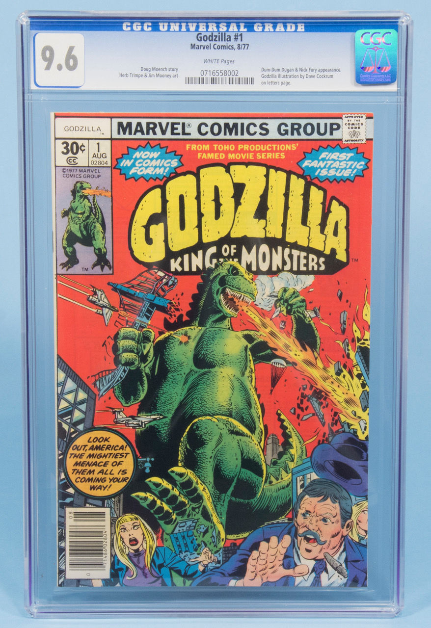 GODZILLA#1 CGC 9.6 White Pages Marvel Comics 1977 Toho Productions  Trimpe art