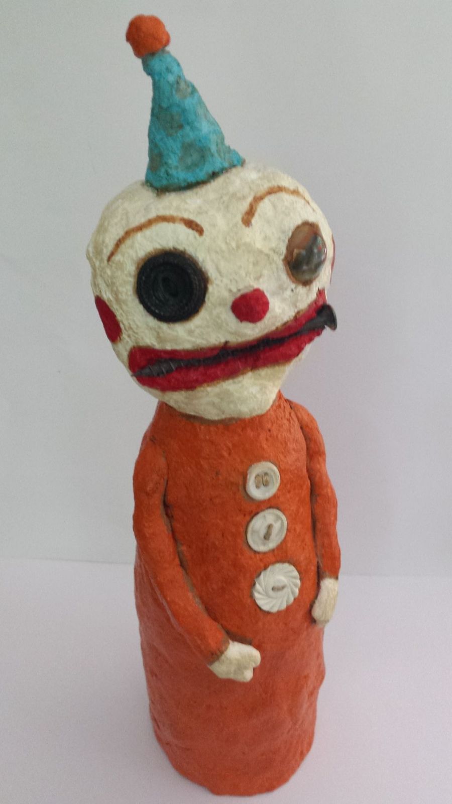 Creepy Spooky Clown Halloween Folk Art Outsider Art Doll Lost Your Marbles