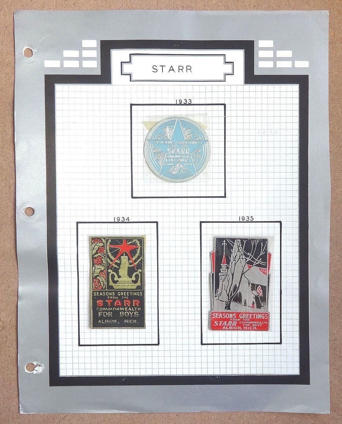 Starr Commonwealth 1933-44 poster stamp collection