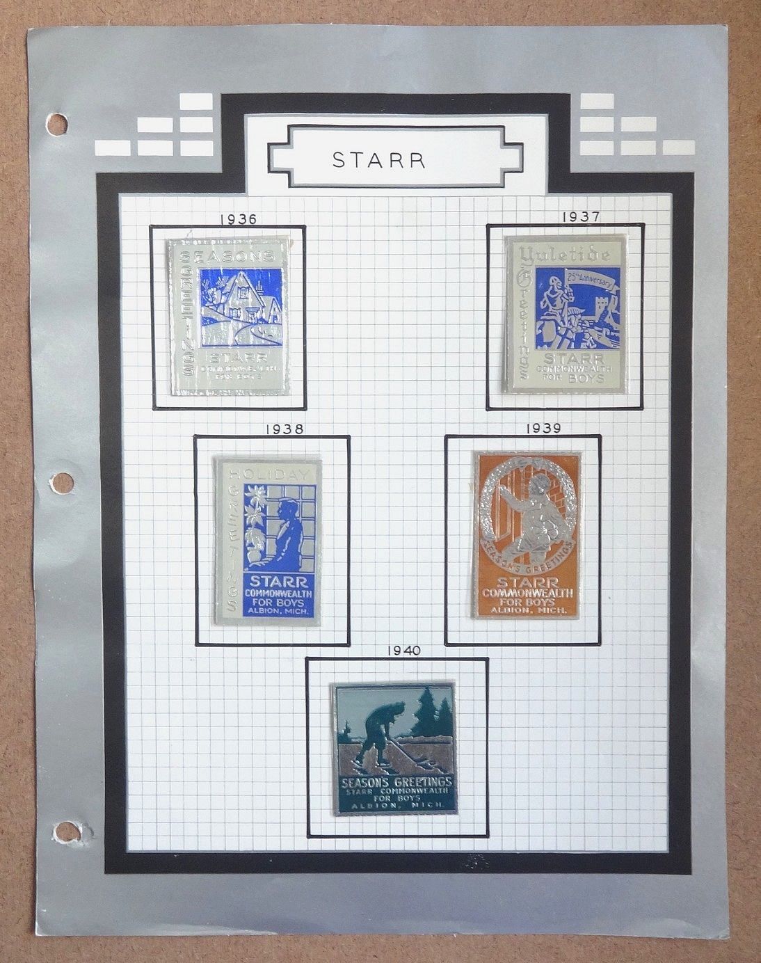 Starr Commonwealth 1933-44 poster stamp collection