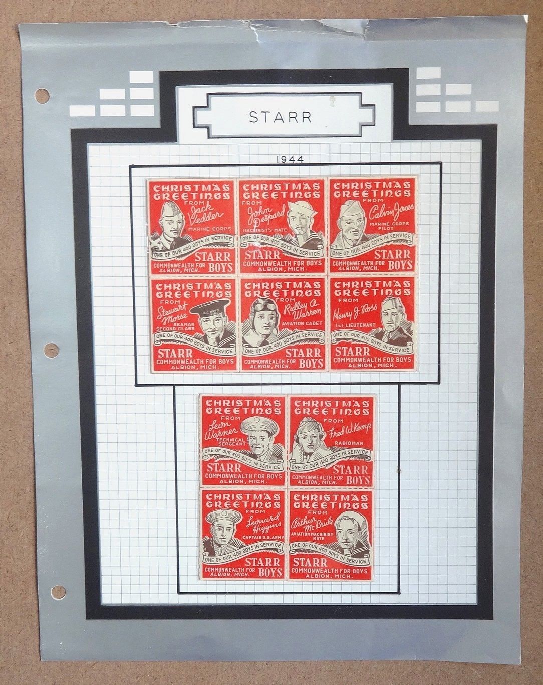 Starr Commonwealth 1933-44 poster stamp collection