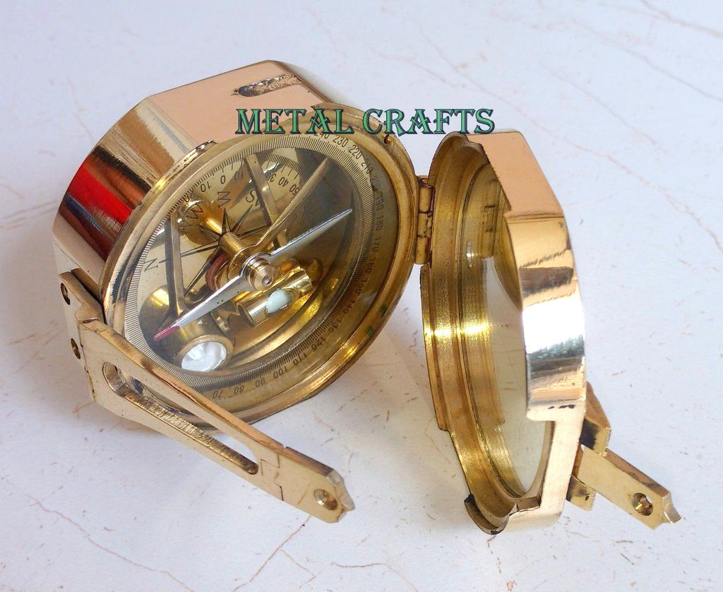 Nautical Brass Brunton Compass 3" Geological & Survey Direction Collectible Gift