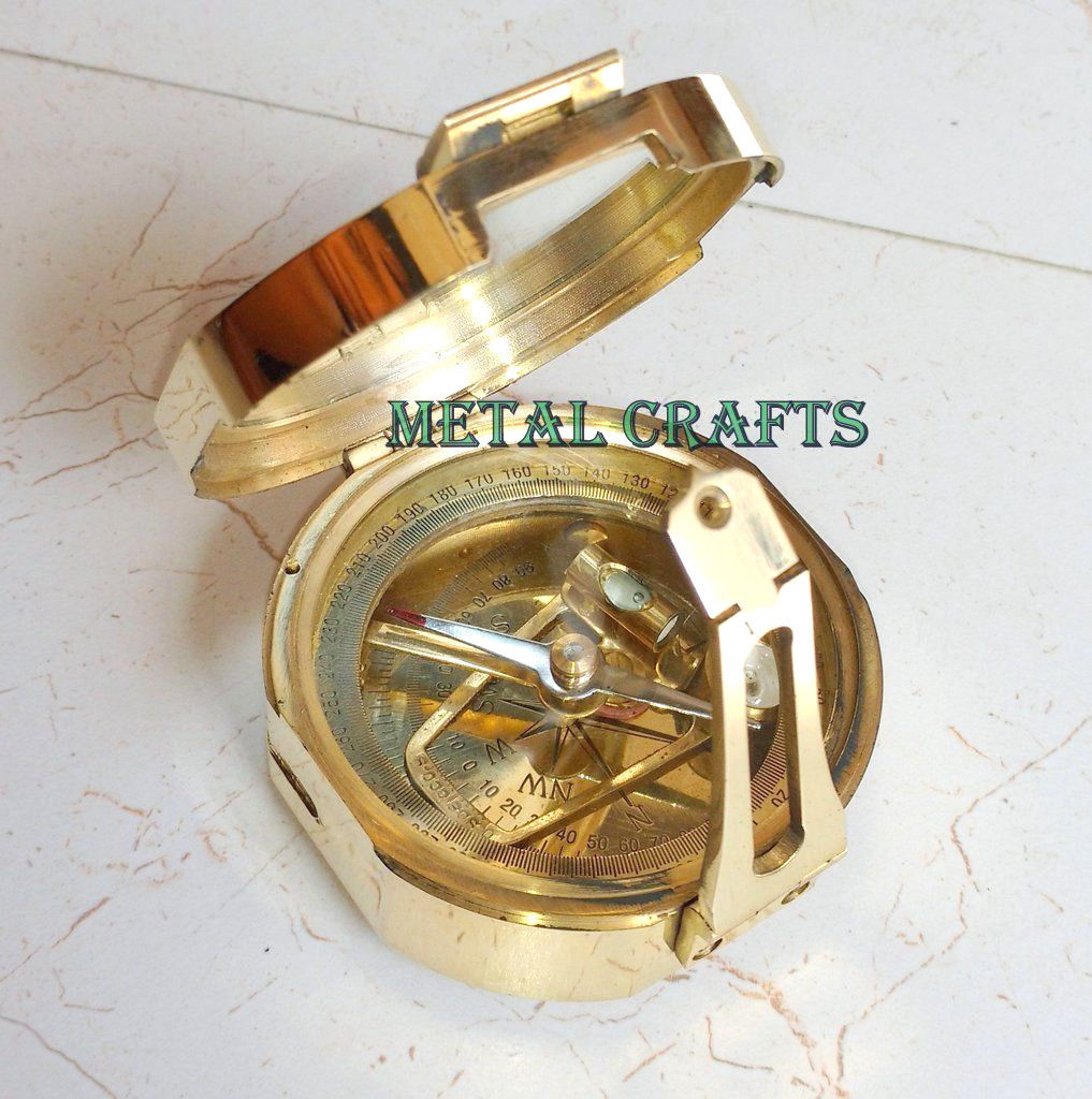 Nautical Brass Brunton Compass 3" Geological & Survey Direction Collectible Gift