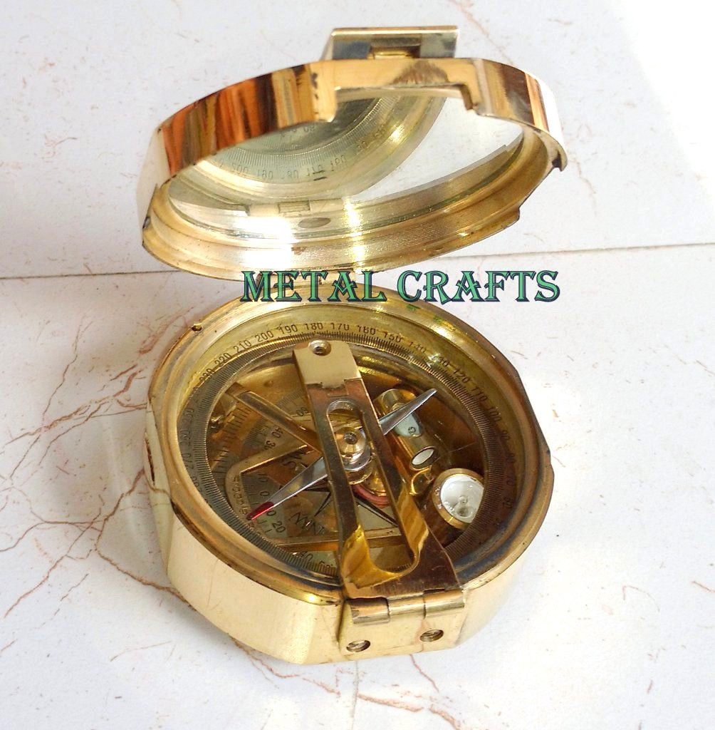 Nautical Brass Brunton Compass 3" Geological & Survey Direction Collectible Gift