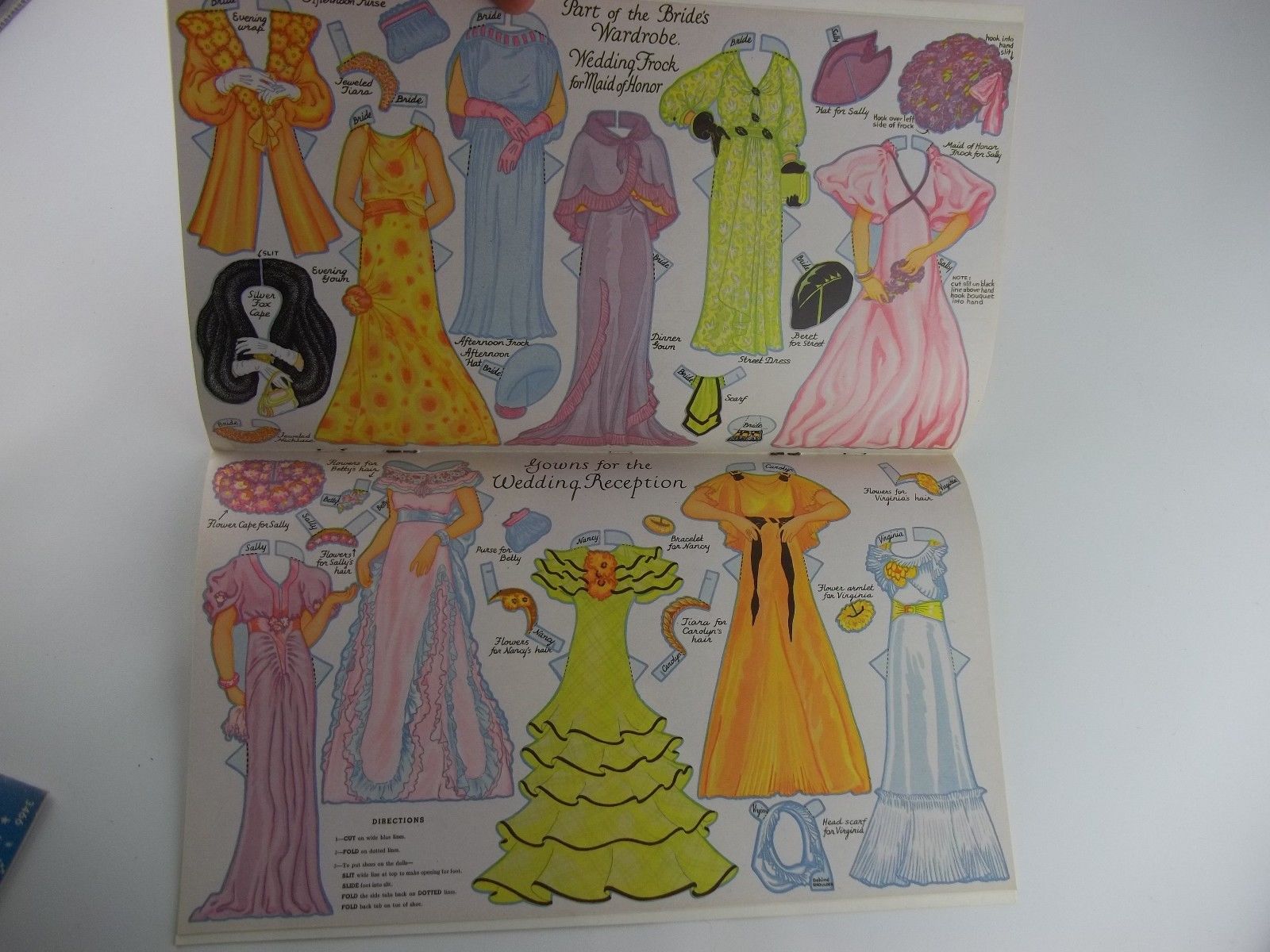 Vintage Merrill 1935 Wedding Bride Dresses Cut Out Paper Doll Book Reproduction