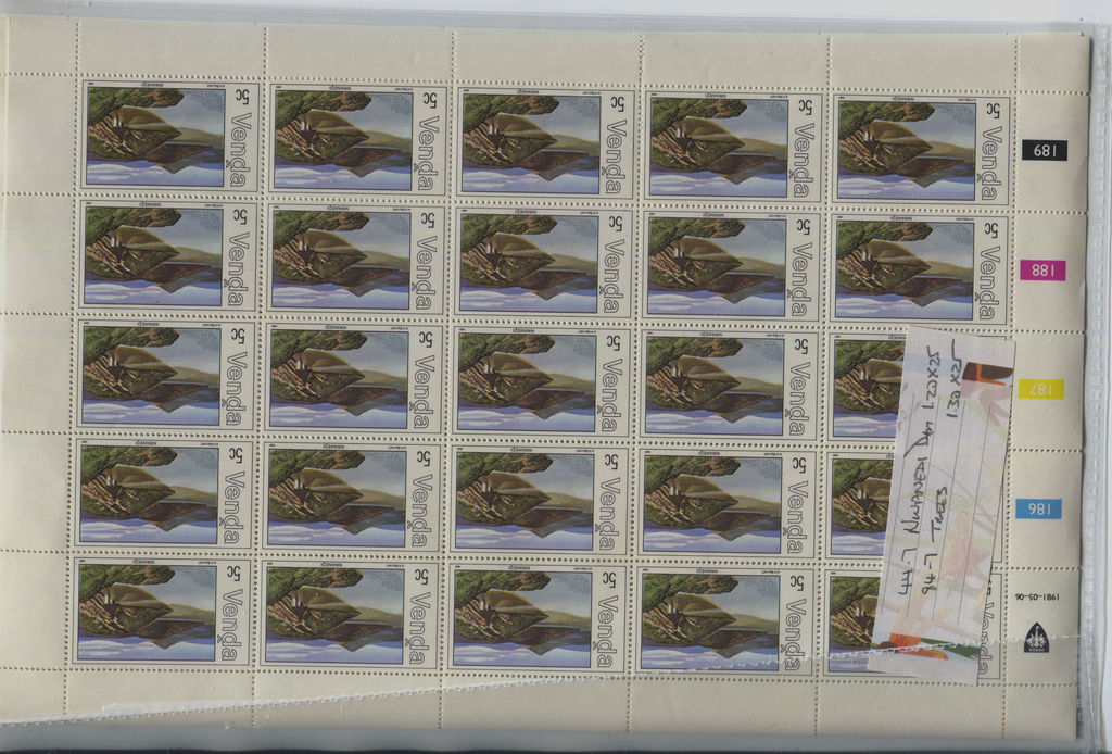 Venda / South Africa 5 Different Sets in MNH Sheets of 25 CV $157