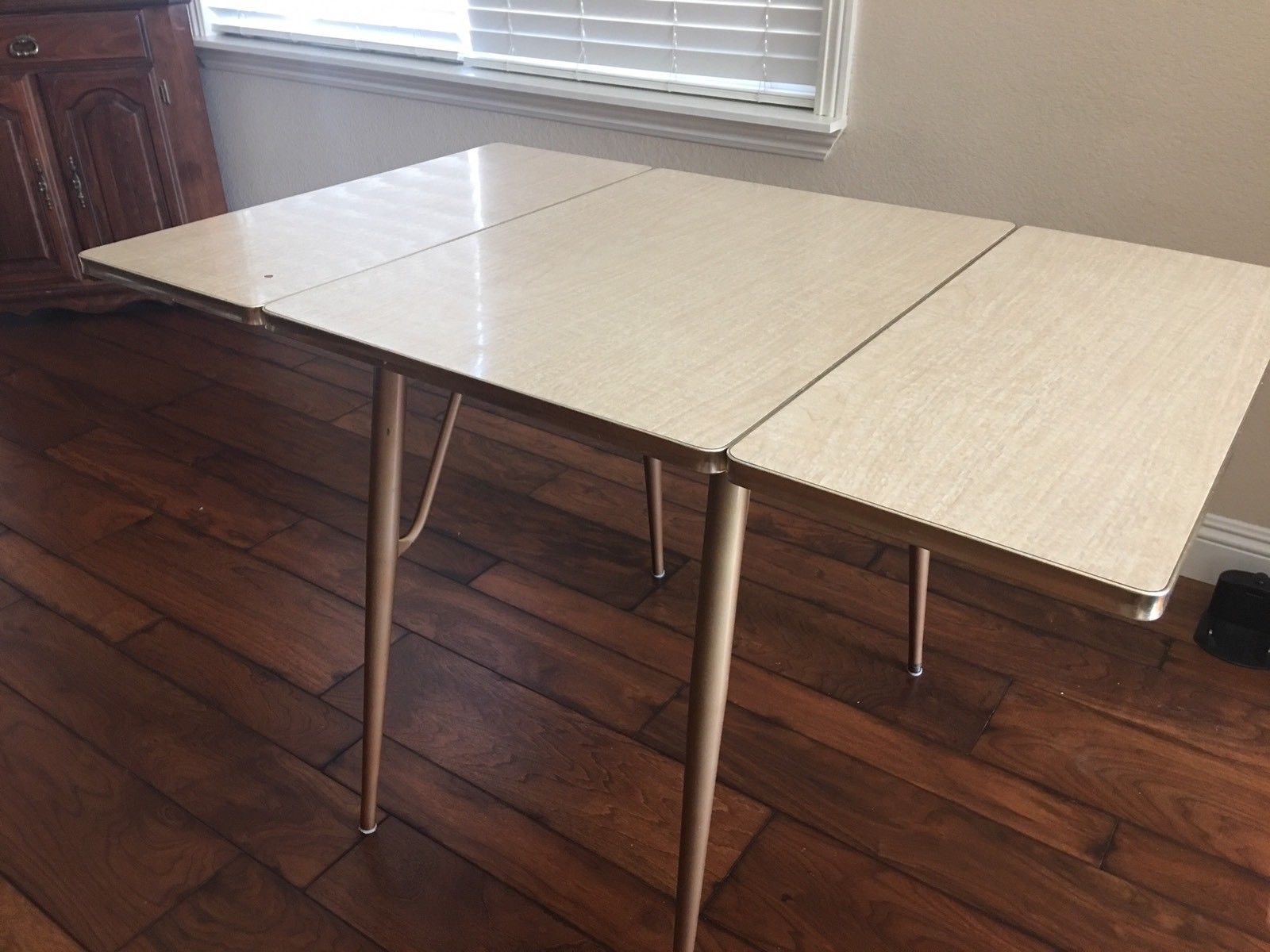 MID CENTURY MODERN DROP LEAF FORMICA DINETTE TABLE APARTMENT SIZE