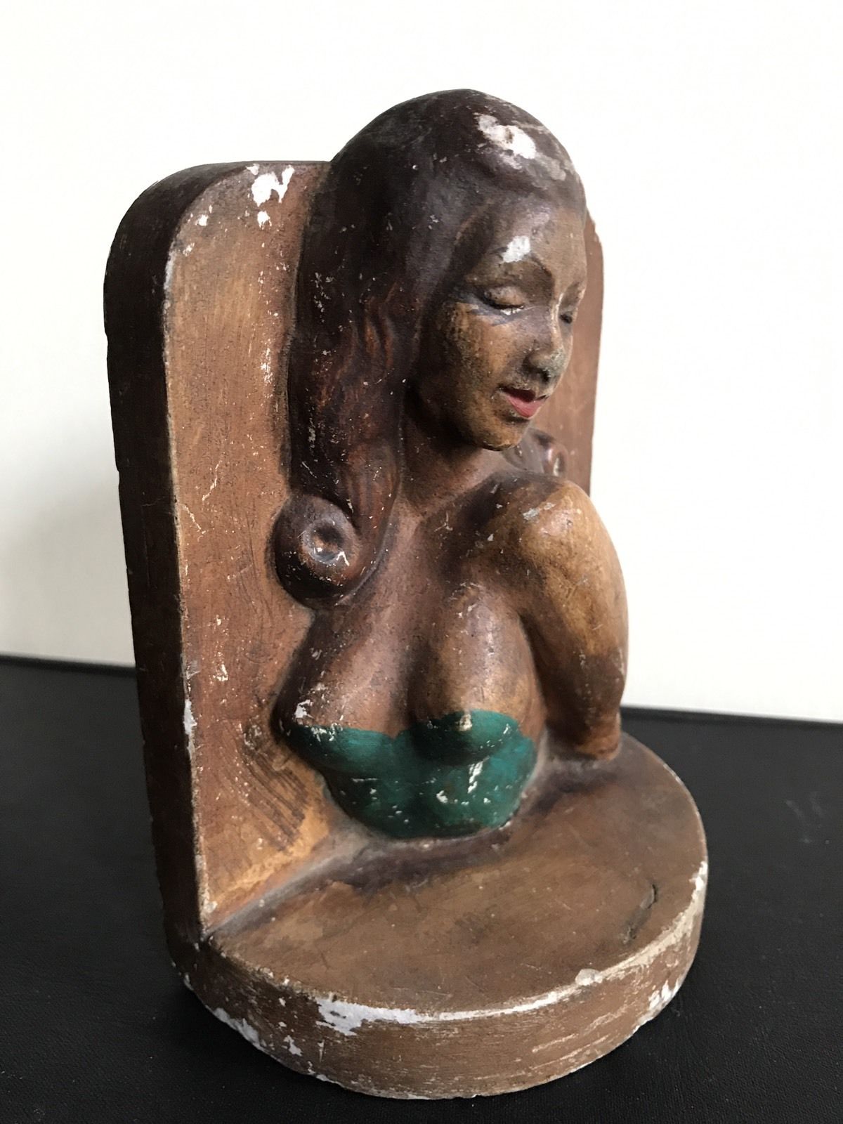 C. 1940s Vintage Girlie Bookend Pin-Up