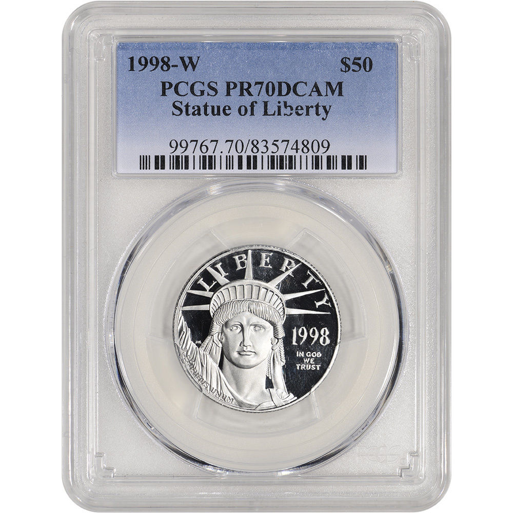 1998-W American Platinum Eagle Proof (1/2 oz) $50 - PCGS PR70 DCAM