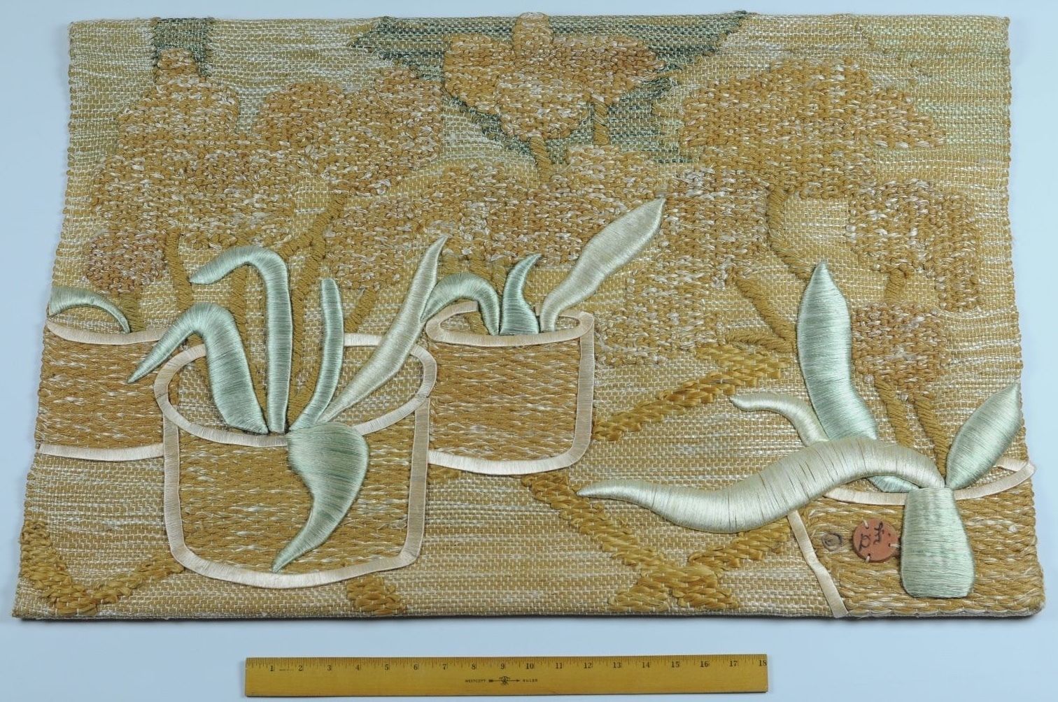 36"x24" MID CENTURY Don Freedman Art Wall Hanging MINT Tapestry Silk