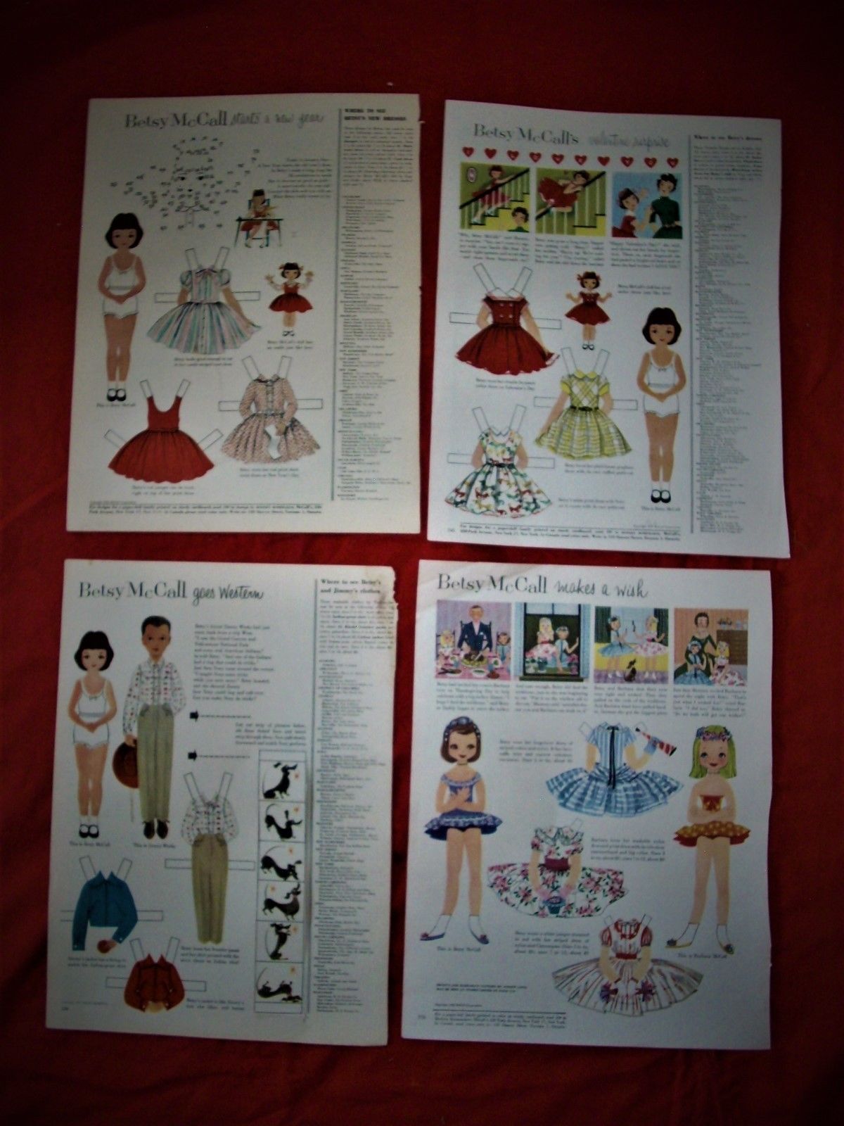 30 UNCUT BETSY MCCALL PAPER DOLLS FROM THE 50'S