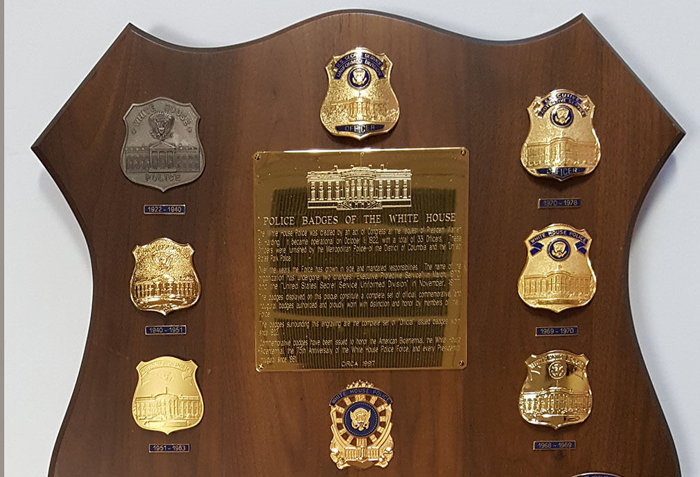 Inaugural & Commemorative Police Badges of The White House Scarce Plaque