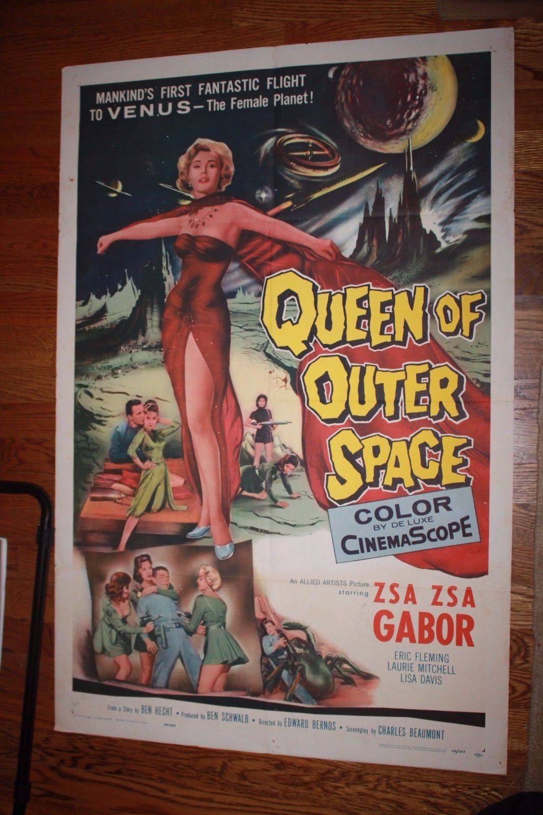 The Queen of Outer Space Original Vintage Movie Poster 1958 Unrestored 1 sheet