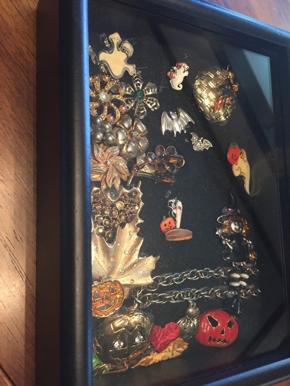 Halloween Original Jewelry Art by Nicole Shadow Box Costume Jewelry