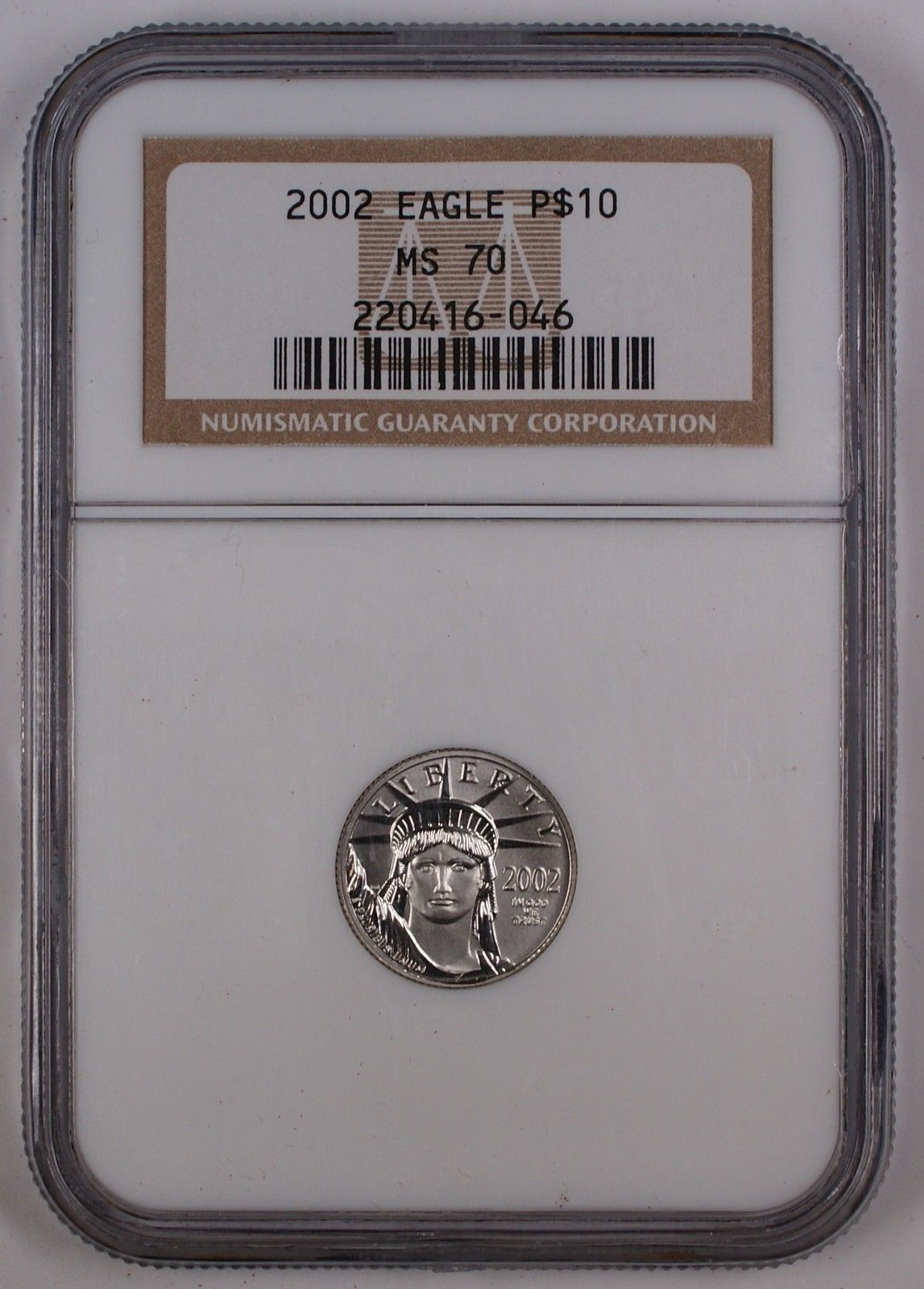 2002 Platinum American Eagle Coin, NGC MS-70, Perfect Coin