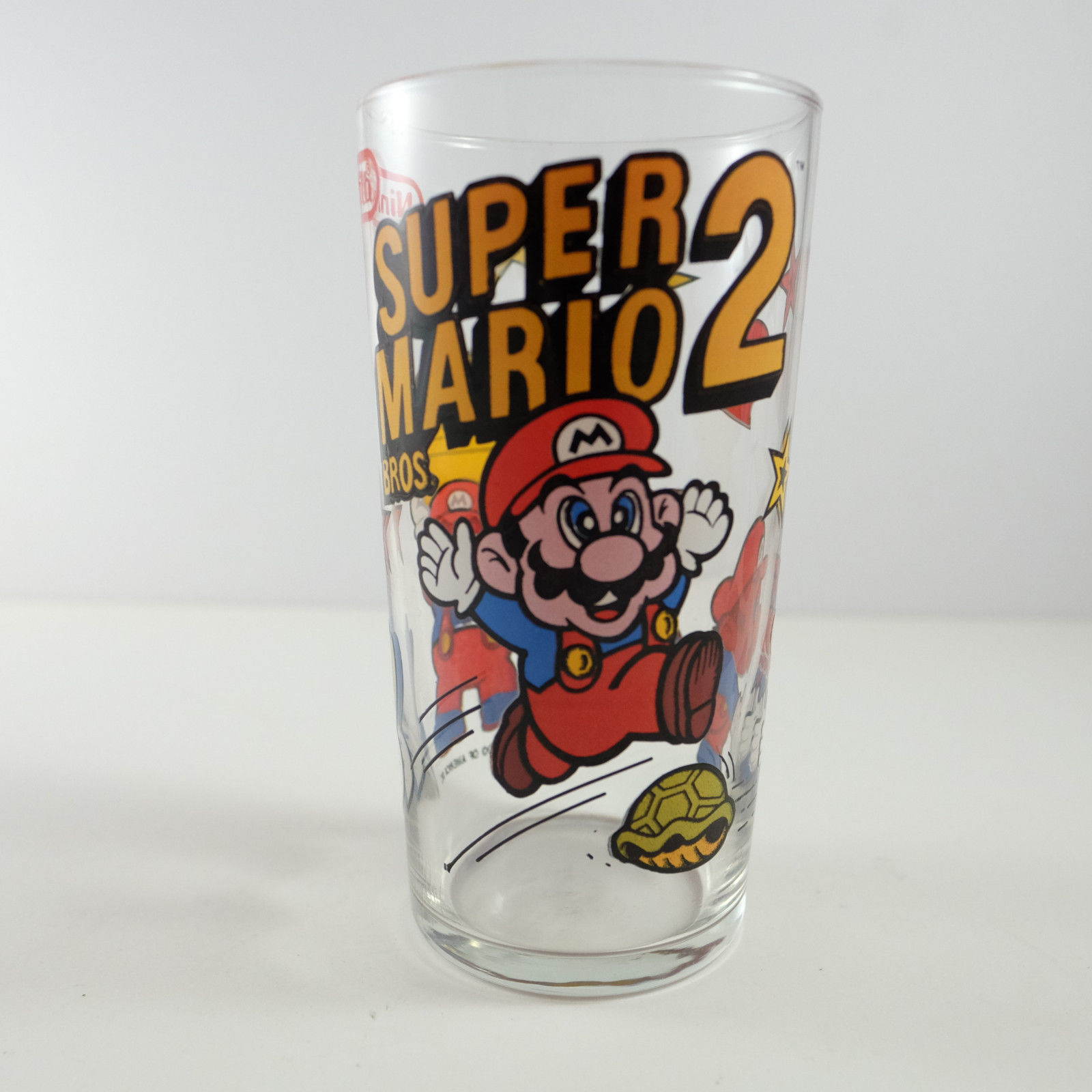 Super Mario Bros 2 Drinking Glass Nintendo 1989 Vintage