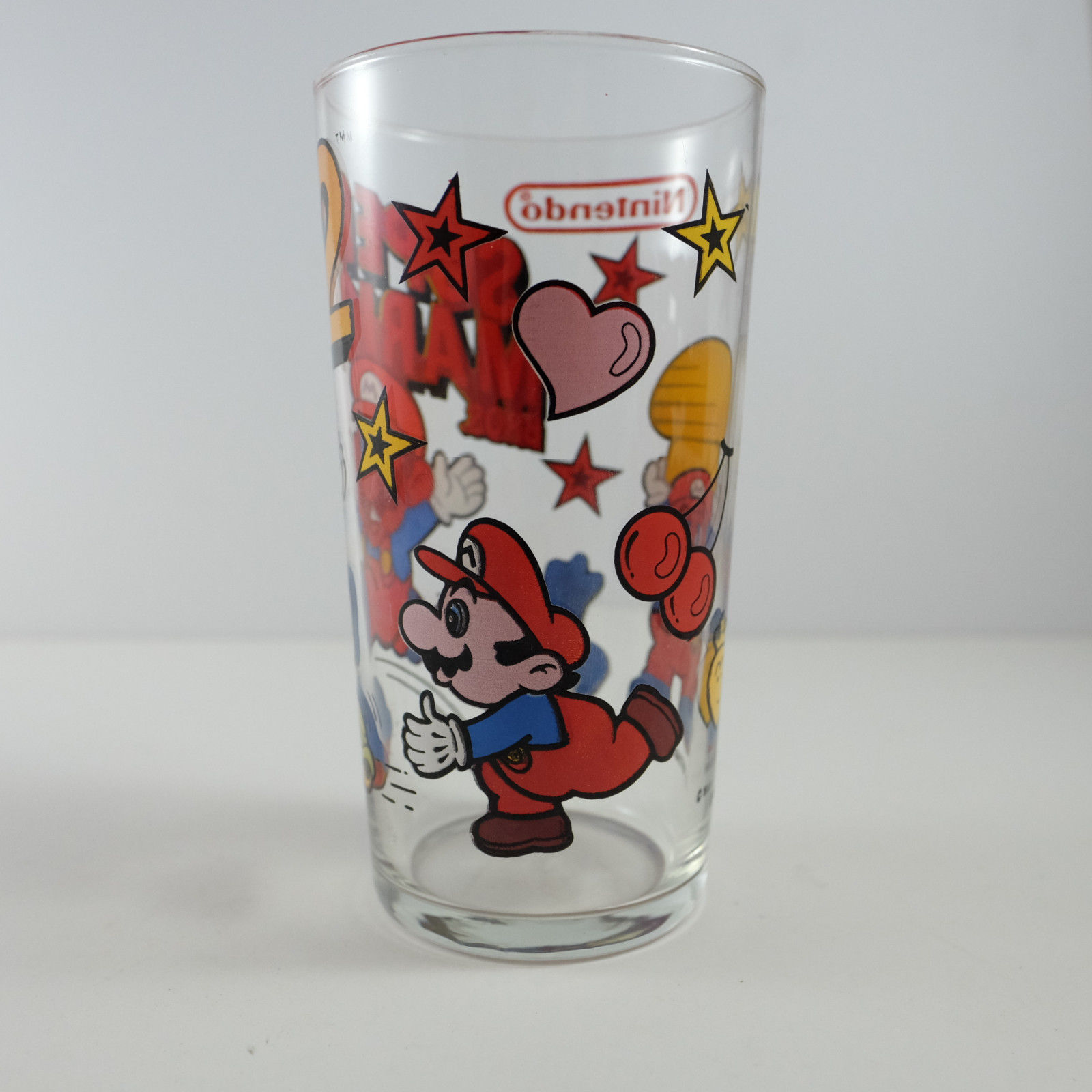 Super Mario Bros 2 Drinking Glass Nintendo 1989 Vintage