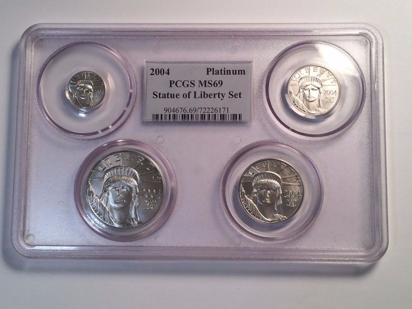 2004 Uncirculated Platinum American Eagle 4 Coin Set PCGS MS69 $100 $50 $25 $10