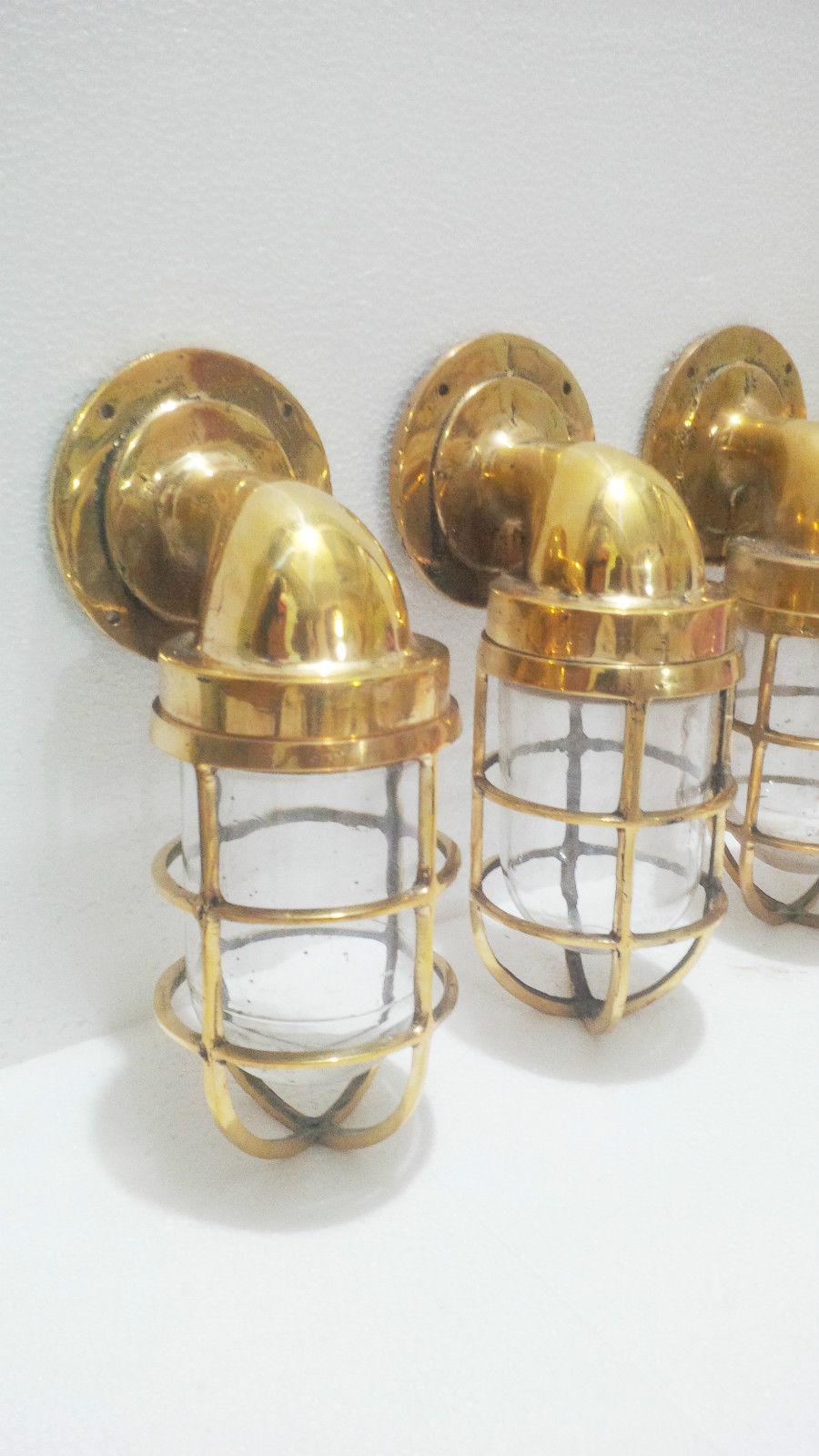 NAUTICAL MARINE SHIP BRASS  PASSAGE WALL MOUND LIGHTS New 5 pc