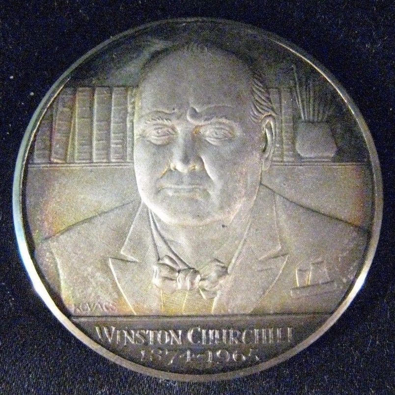 1965 Great Britain Winston Churchill Sterling Silver Medal** FREE U.S SHIPPING**