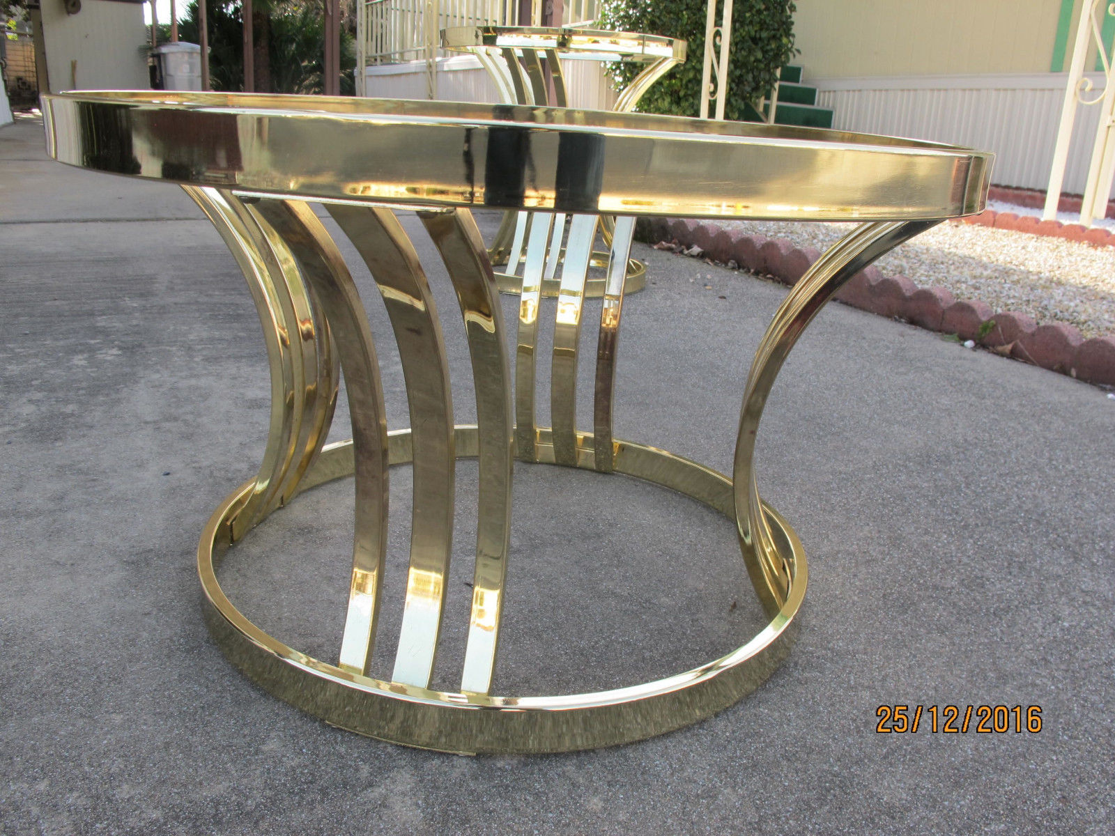 Mid Century Hollywood Regency Pair Brass End Tables Baughman Era Swank