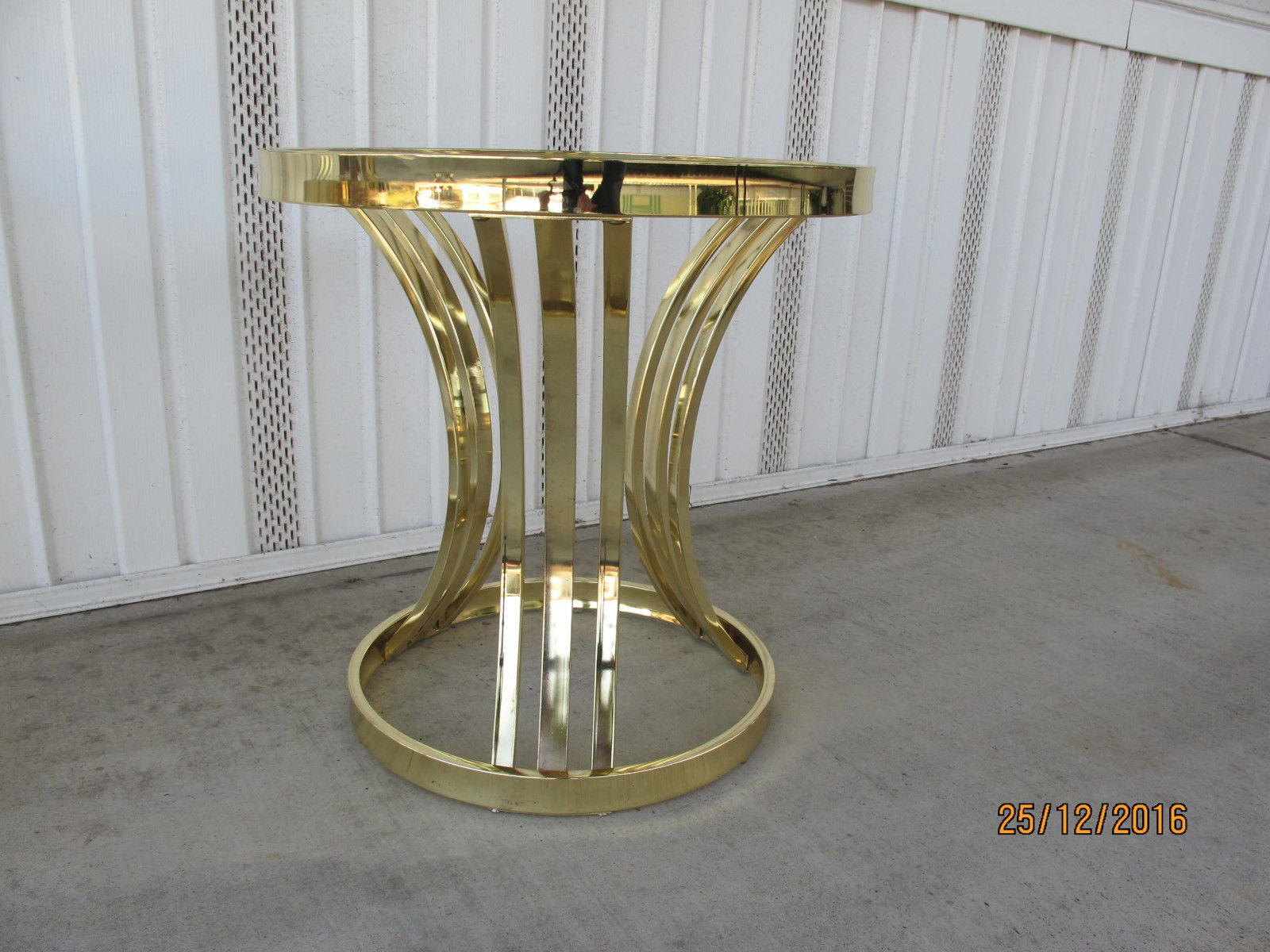 Mid Century Hollywood Regency Pair Brass End Tables Baughman Era Swank