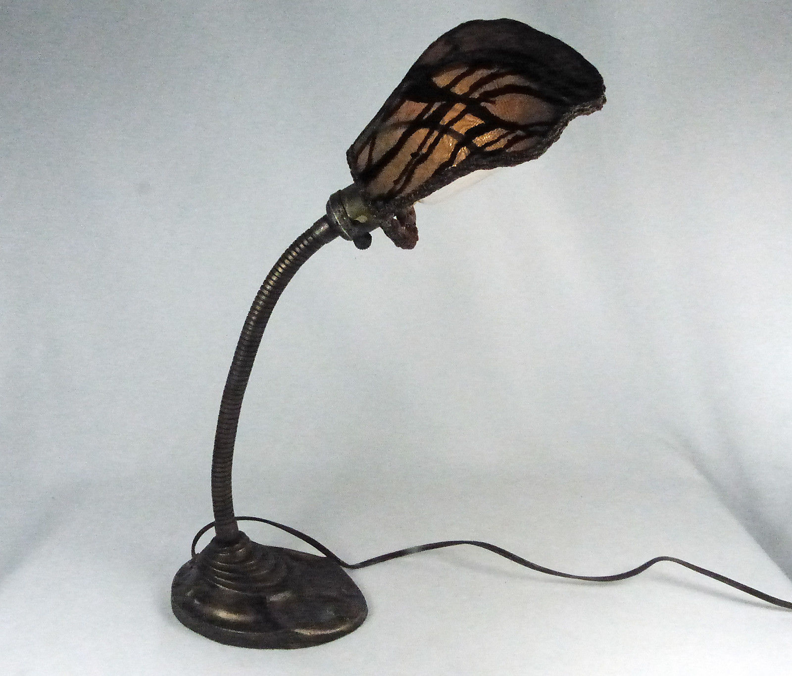 Table Desk Lamp Antique Art Deco Cast Metal 1920s Shade Custom Judi's Lampshades