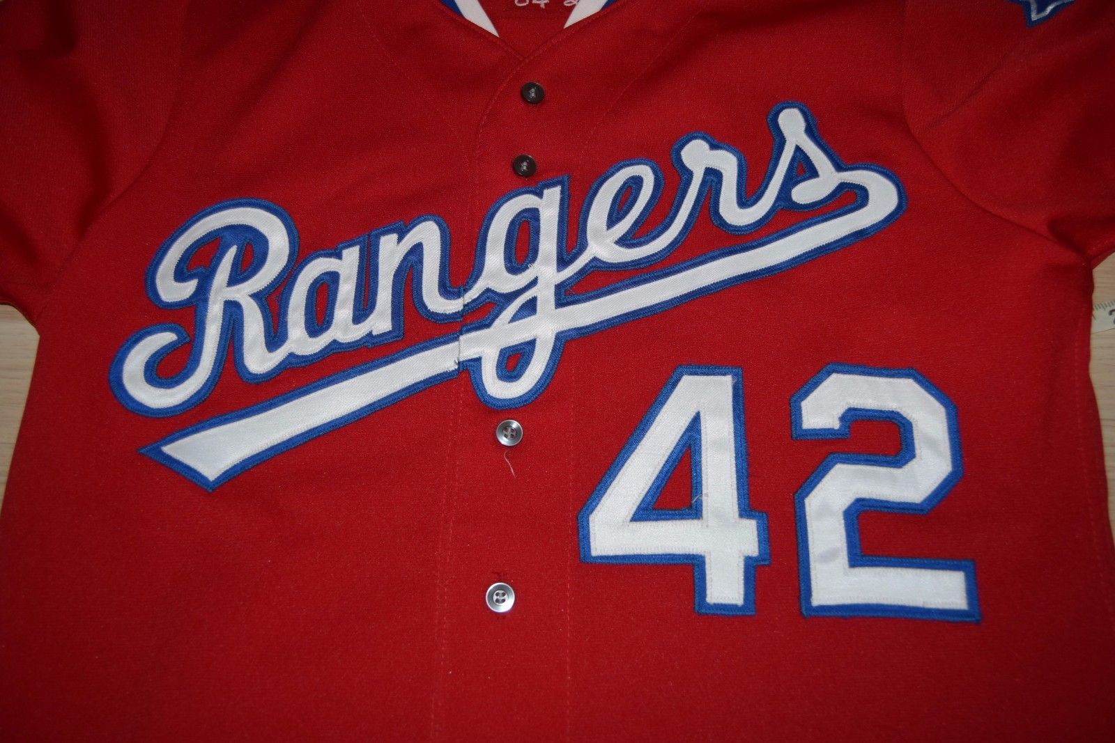 Vtg 1984 Wilson TEXAS RANGERS Wayne Terwilliger Red Game worn used jersey #42