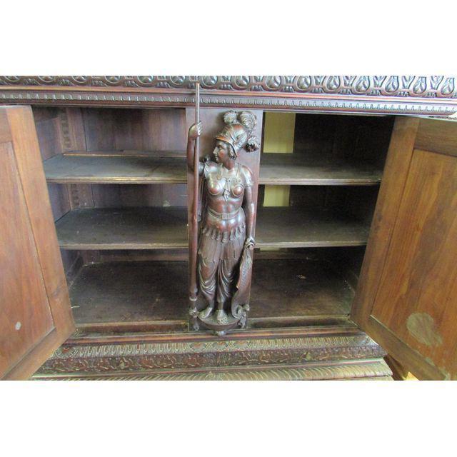 19th Century Carved Figural Renaissance Revival Court Cupboard Cabinet