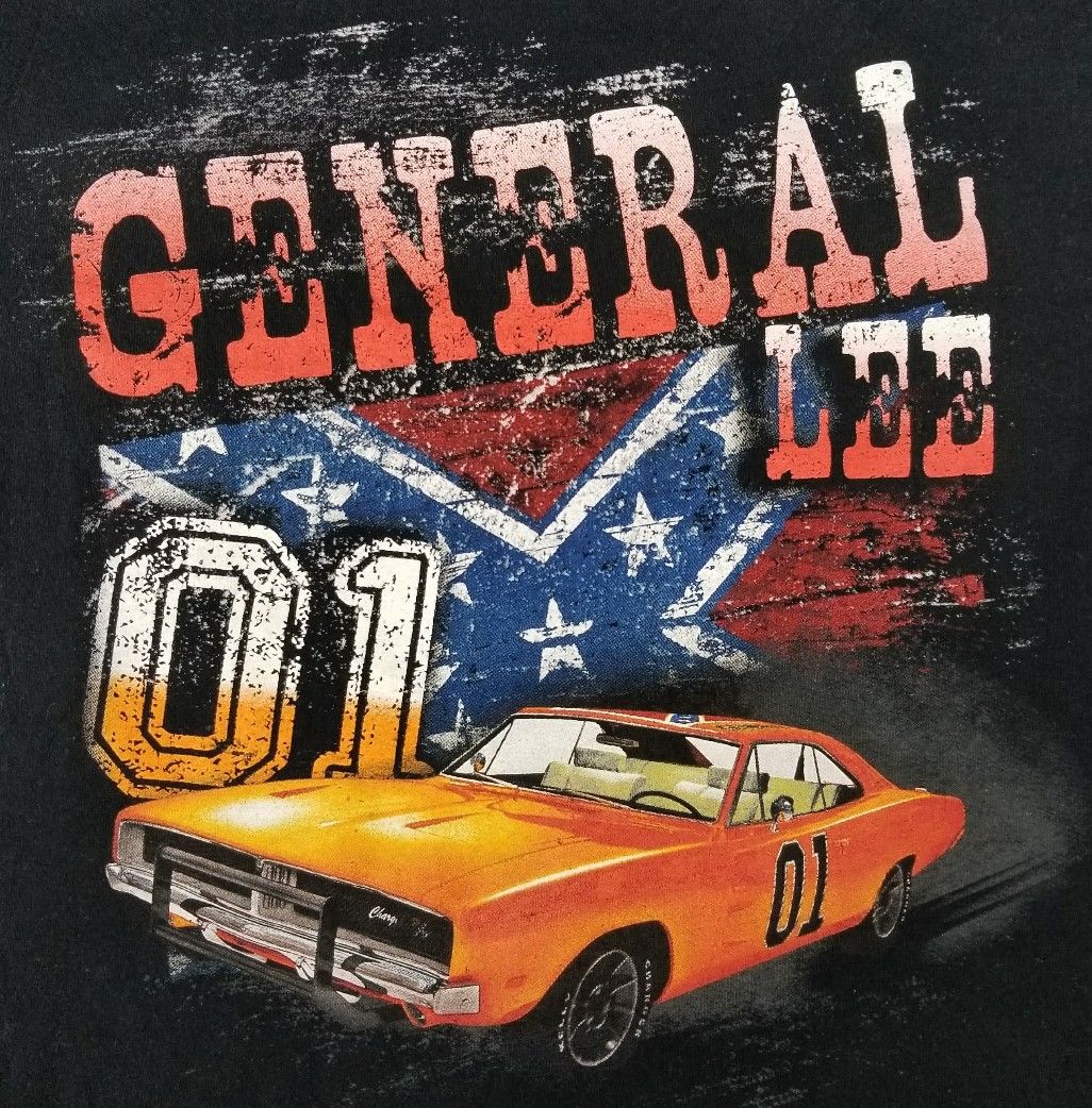 General Lee Medium Tee Shirt Dukes of Hazzard Car 01 TV Show Racing Flag