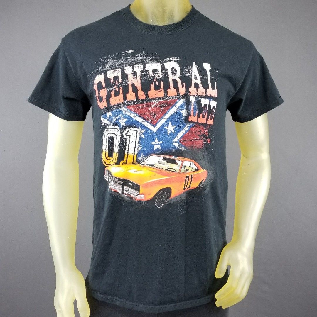 General Lee Medium Tee Shirt Dukes of Hazzard Car 01 TV Show Racing Flag