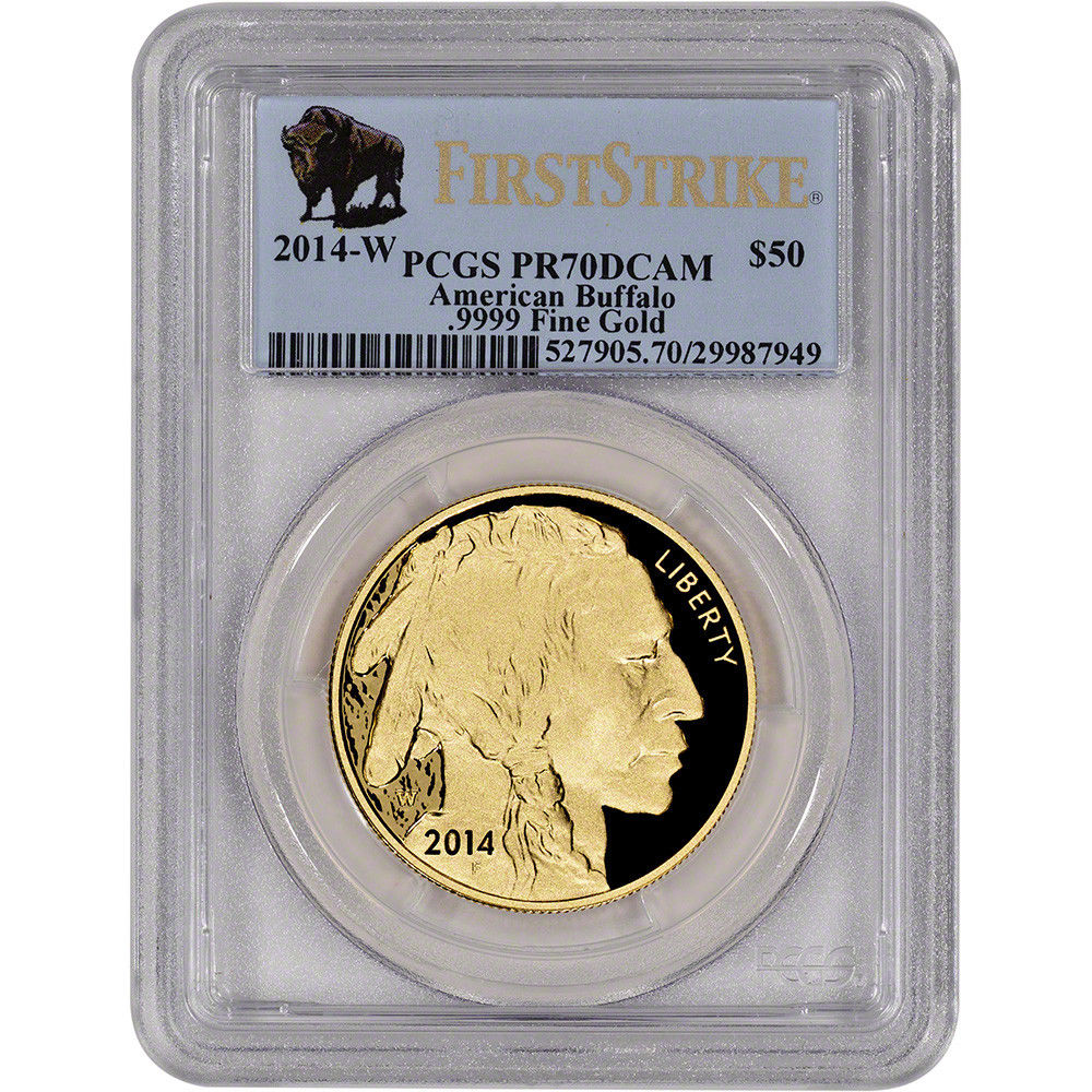 2014-W American Gold Buffalo Proof (1 oz) $50 - PCGS PR70 - First Strike Buffalo