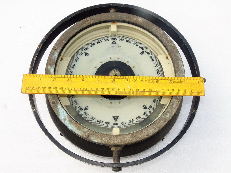 HUGE CASSENS & PLATH SHIPS MARINE BINNACLE MAGNETIC COMPASS