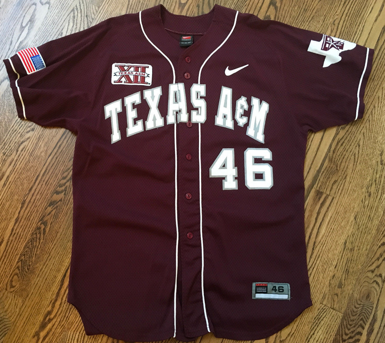 Texas A&M Aggies Nike Authentic Maroon Baseball Game Used / Issued Jersey Rare!