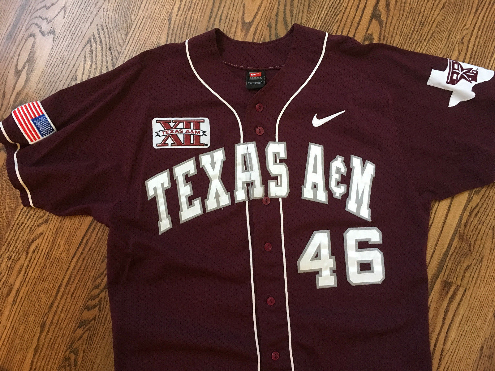 Texas A&M Aggies Nike Authentic Maroon Baseball Game Used / Issued Jersey Rare!