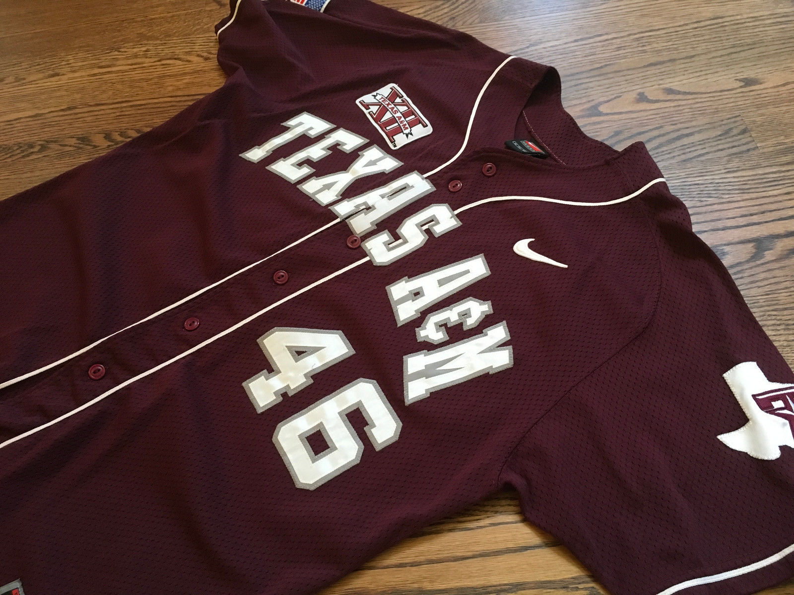 Texas A&M Aggies Nike Authentic Maroon Baseball Game Used / Issued Jersey Rare!