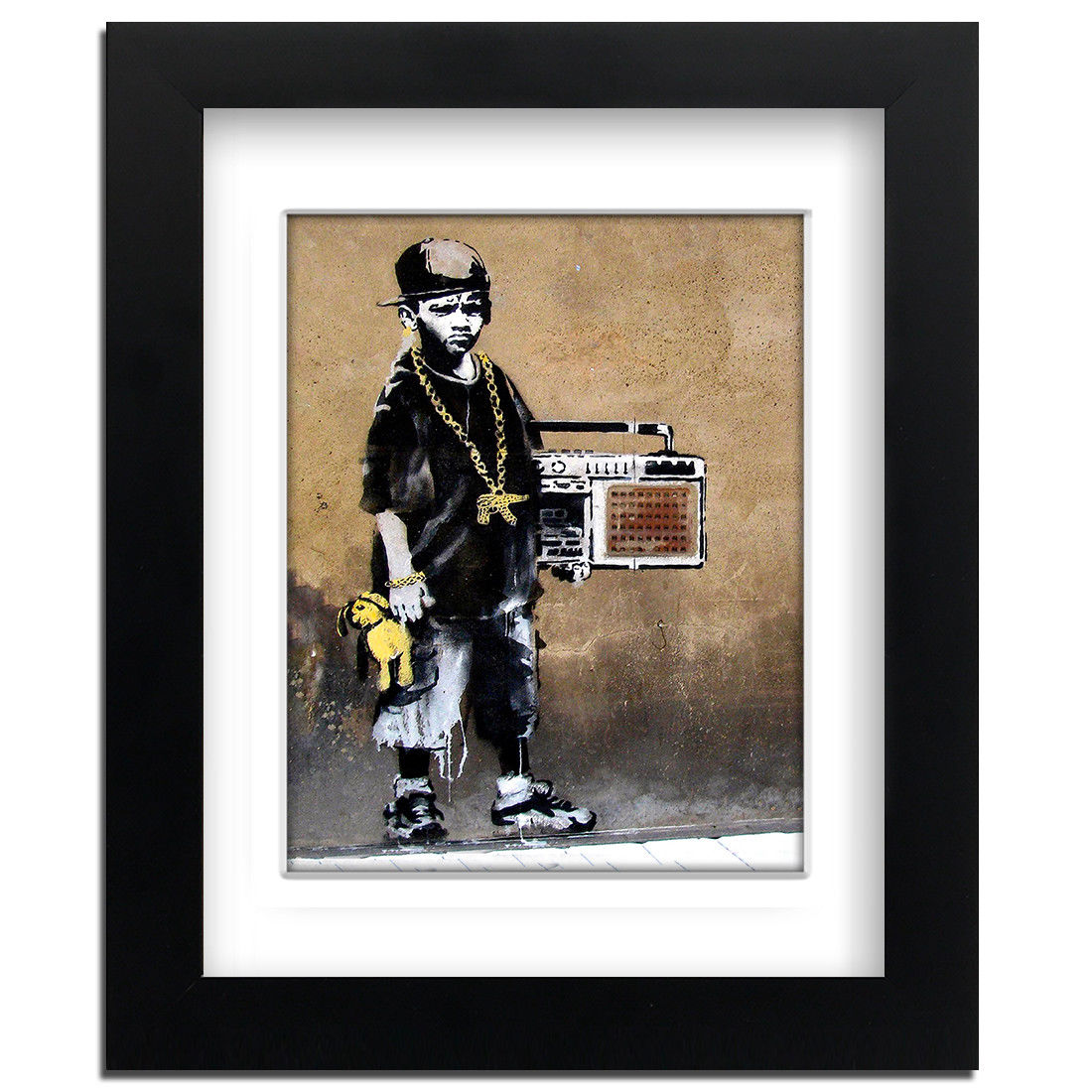 Banksy Beat Boy - Street Art - professionally Framed art print with mount