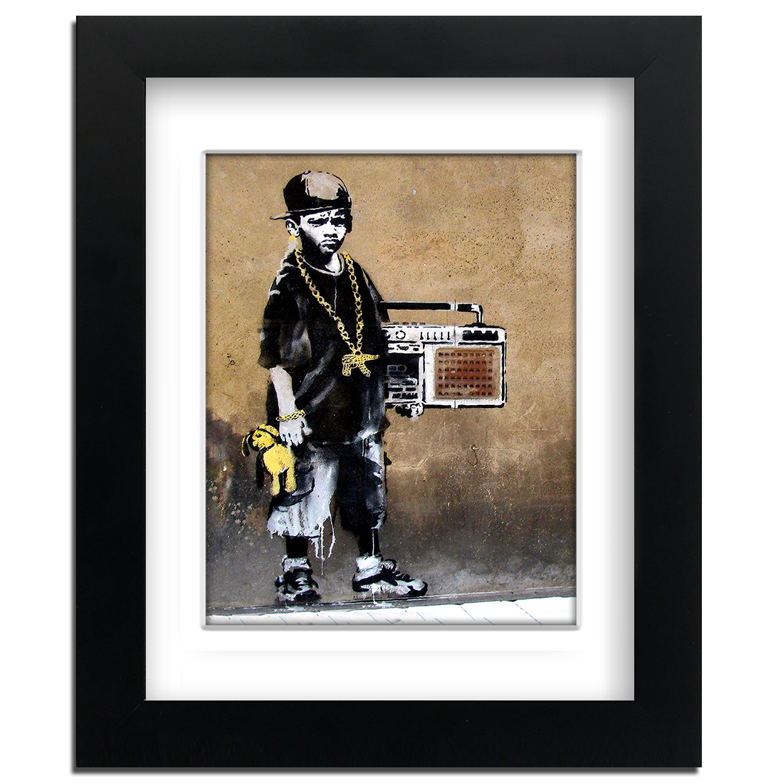 Banksy Beat Boy - Street Art - professionally Framed art print with mount