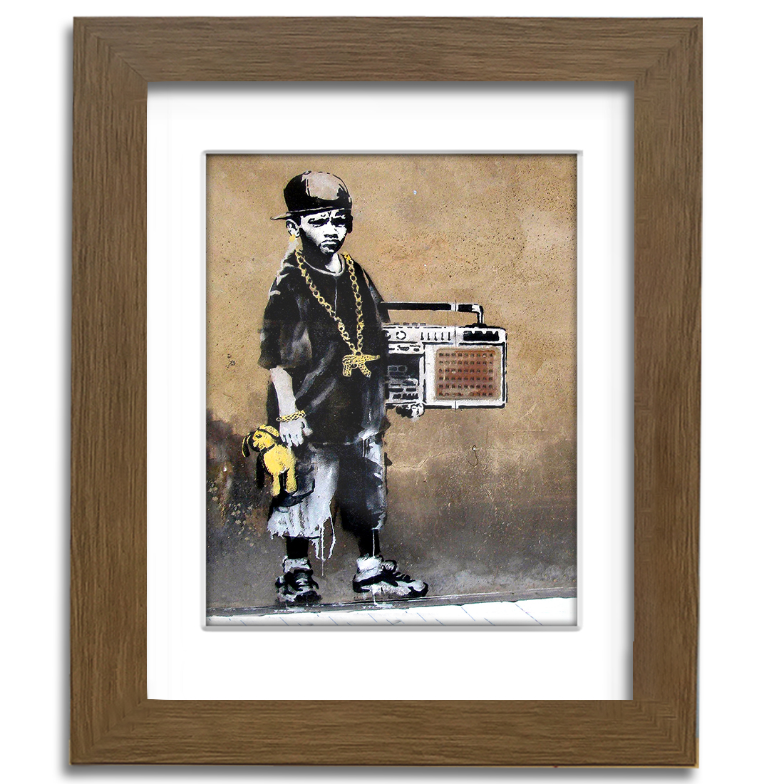 Banksy Beat Boy - Street Art - professionally Framed art print with mount