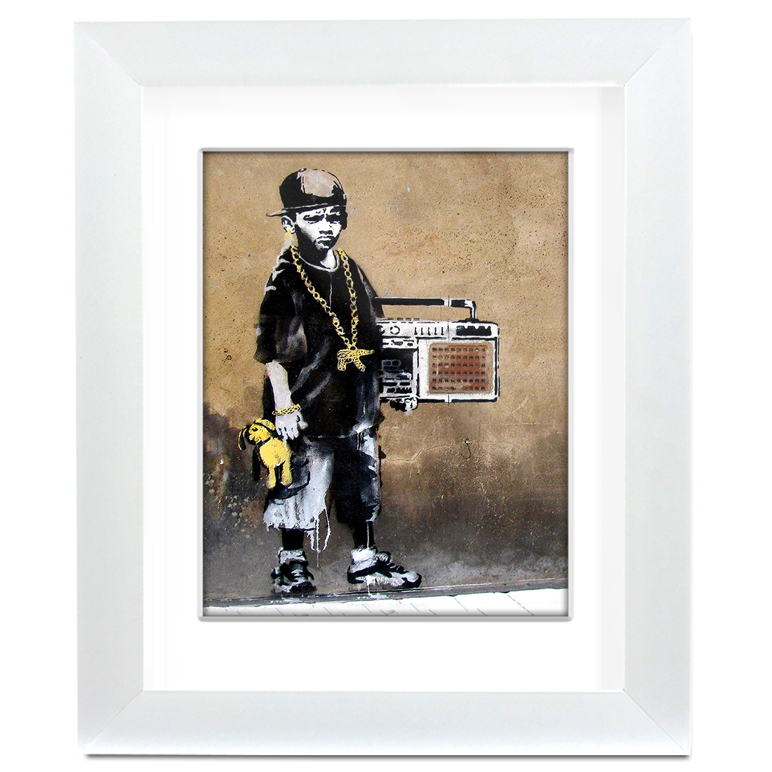 Banksy Beat Boy - Street Art - professionally Framed art print with mount